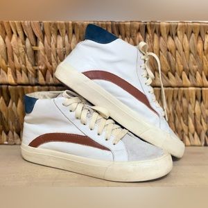 Madewell Sidewalk High Top Skate Sneakers Colorblock Leather Suede